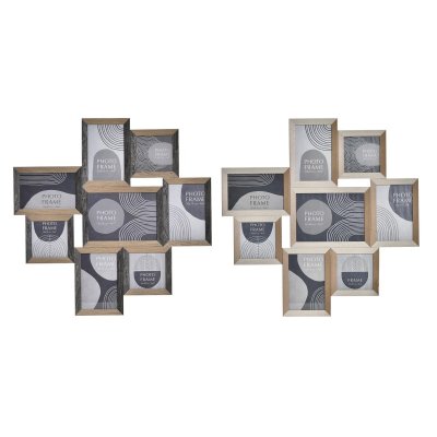 Fotoram DKD Home Decor Trä Svart Brun Boho (49,5 x 2 x 49,5 cm) (2 antal)