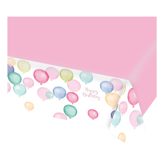 Bordsduk Ballonger Happy Birthday Pastell