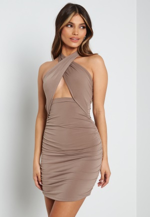 BUBBLEROOM Dizza Halterneck Dress Nougat S