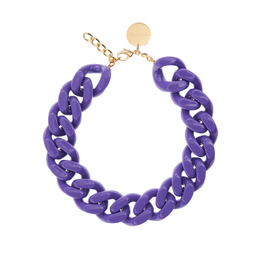 Halsband big flat chain violet