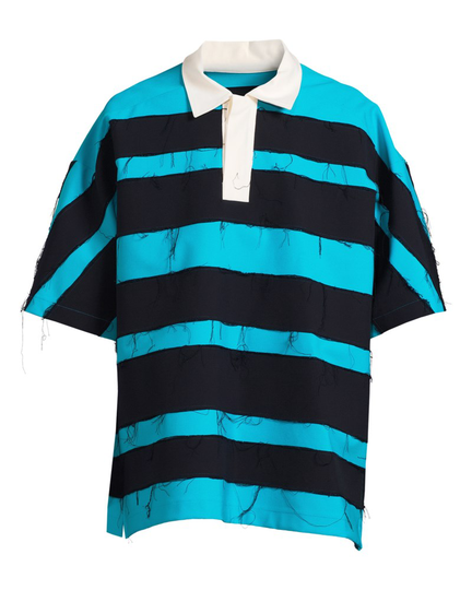 Pikétröja striped oceangreen