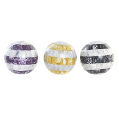 Dekorationsboll DKD Home Decor Pärlemor (13 x 13 x 13 cm) (3 antal)