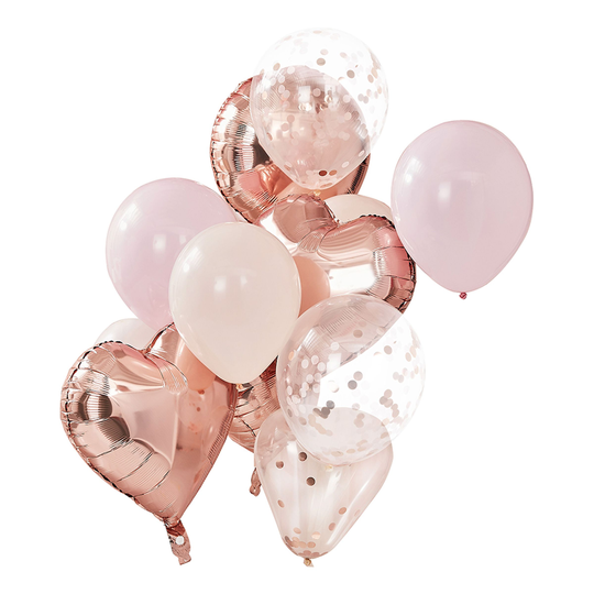 Ballongkit Roséguld/Rosa - 12-pack