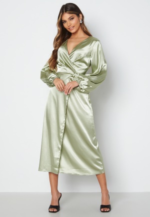 Bubbleroom Occasion Misha Satin Dress Dusty green 46