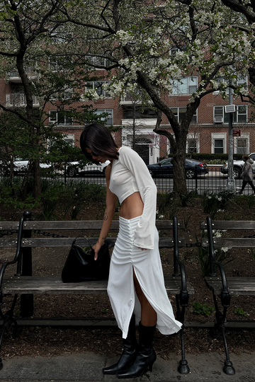 Jen Ceballos x NA-KD Midikjol - Offwhite
