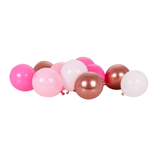 Miniballonger Rosa/Roséguld Mix - 40-pack