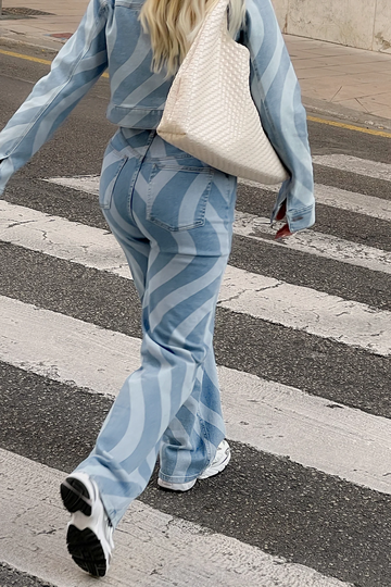 Misslisibell x NA-KD Denim med virveldetalj - Blue
