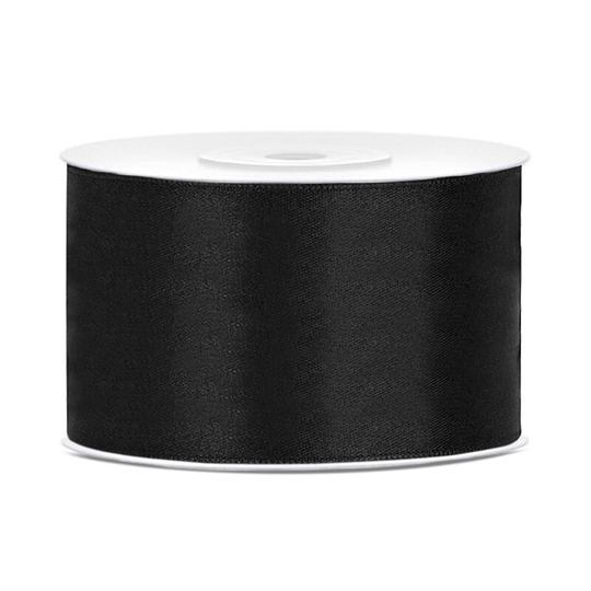Satinband Svart - 38 mm x 25 m