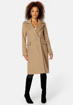 Chiara Forthi Donatella Wool Blend Coat Beige melange 44