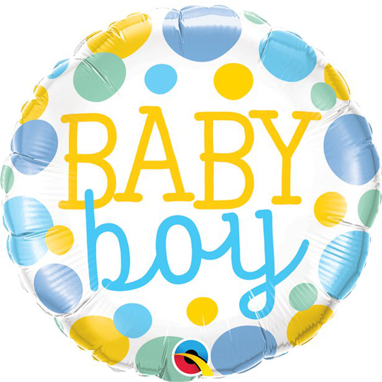 Folieballong - Baby Boy - Pastel Dots