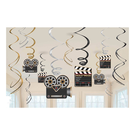Swirls Hollywood Hängande Dekoration - 12-pack