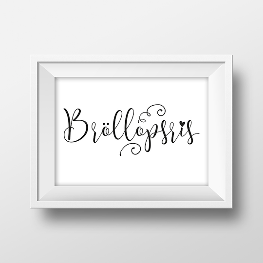 Skylt - Bröllopsris