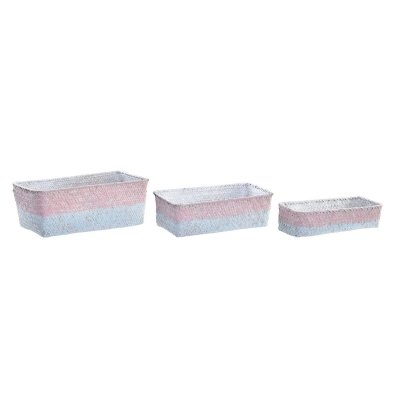 Korg - set DKD Home Decor Polyester Fibrer Boho Medelhavs (31 x 16 x 11 cm)