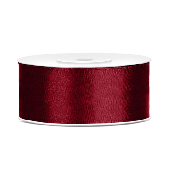 Satinband Mörkröd - 25 mm x 25 m