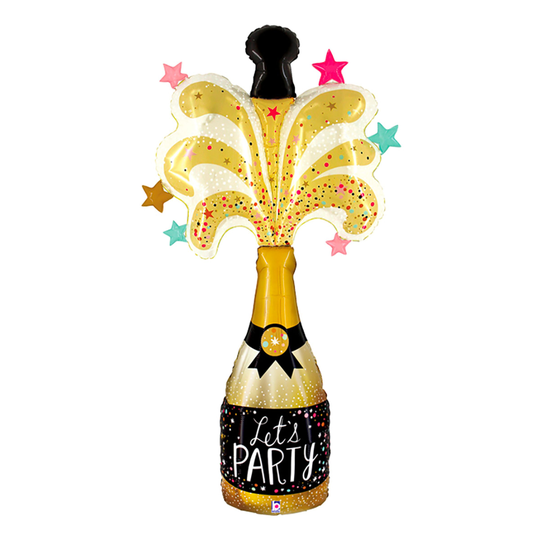 Gigantisk Folieballong Champagneflaska Let's Party