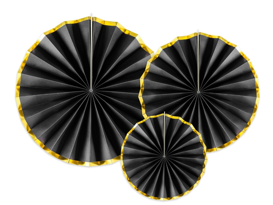 Pin Wheels - Svart/Guldkant - 3-pack