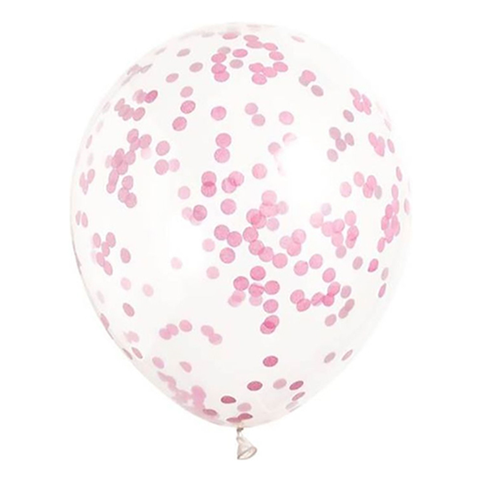 Konfettiballonger Ljusrosa - 6-pack