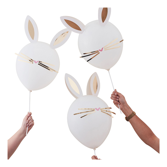 Latexballonger Gör-Din-Egen Påskhare - 5-pack