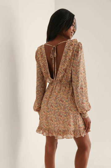 NA-KD Boho Skir klänning med knyt bak - Flower