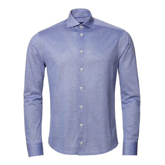 Pikéskjorta med oxford-effekt slim fit - knitted mörkblå
