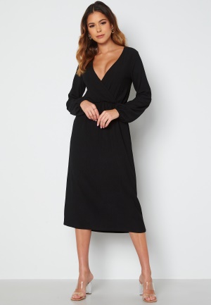 BUBBLEROOM Milana wrap dress Black L
