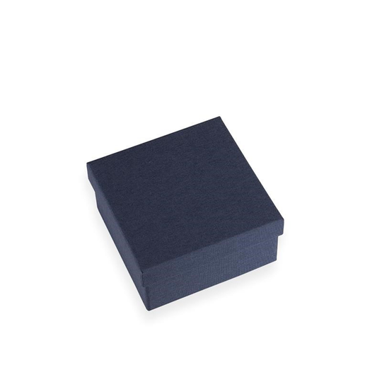 Vävklätt smyckesskrin mörkblå 120x120x60 mm