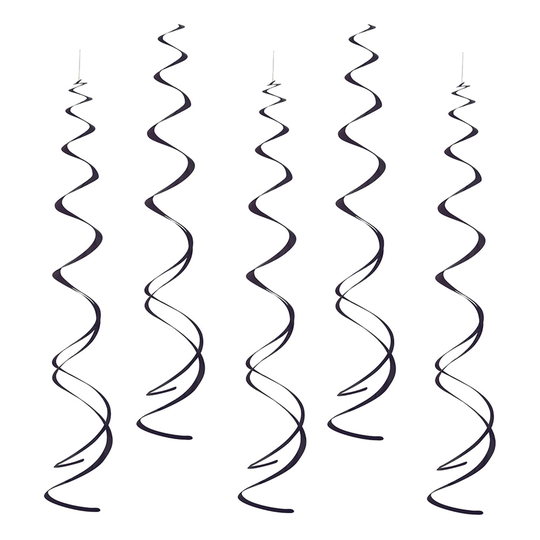 Swirls Svarta Hängande Dekoration - 8-pack