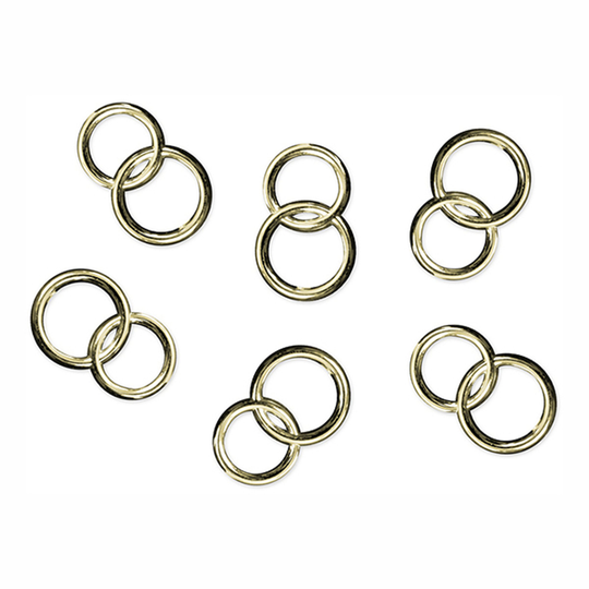 Konfetti Dubbla Ringar Guld - 25-pack