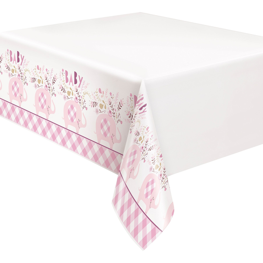Plastduk Elefanter Baby Shower Rosa