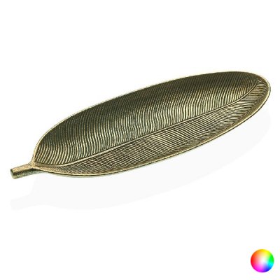 Bordsdekoration Liten Blad Trä MDF (14 x 3 x 40,5 cm) (Färg: Silvrig)