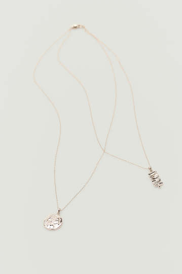 NA-KD Accessories Halsband med dubbelt hänge - Silver