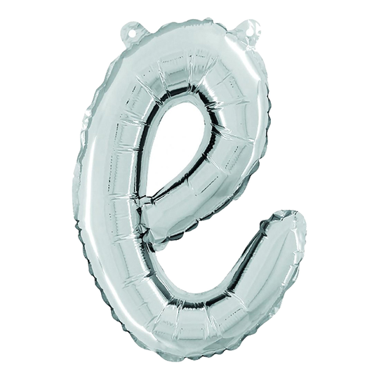 Bokstavsballong Script Silver - Bokstav E