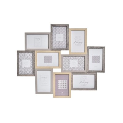 Fotoram DKD Home Decor Glas Naturell Trä Multicolour Boho (56 x 2 x 47 cm)