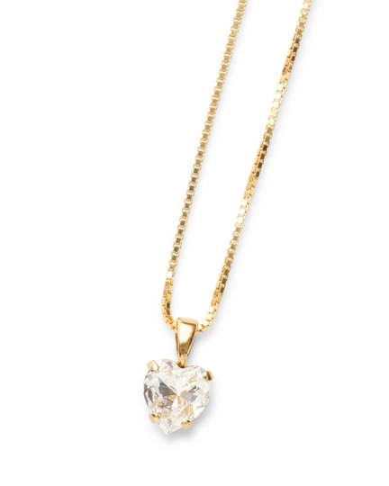 Halsband heart crystal guld