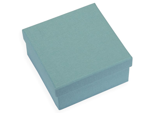 Vävklätt smyckesskrin dimgrön 200x200x120 mm