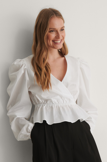 NA-KD Boho Ekologisk blus - White
