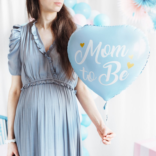 Folieballong - Blått hjärta - Mum to be