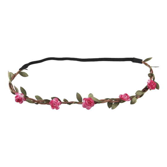 Hårband med Blommor Rosa