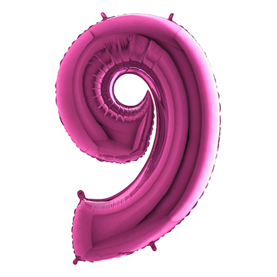 Sifferballong Rosa Metallic - Siffra 9