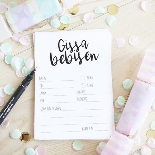Gissa bebisen - Svart/Vit