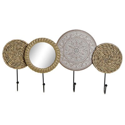 Väggmonterad rockhängare DKD Home Decor Metall MDF Boho (45 x 23,5 x 5 cm)