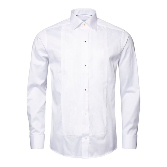 Smokingskjorta piké contemporary fit vit