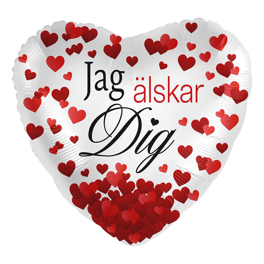 Folieballong Jag Älskar Dig Hjärtan