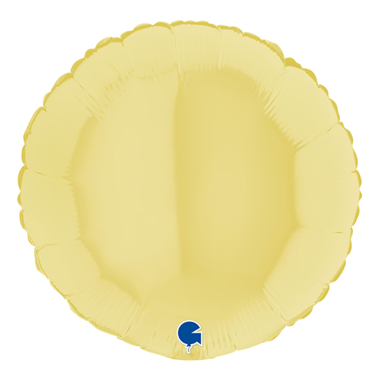 Folieballong Rund Pastellgul Matt - 45 cm