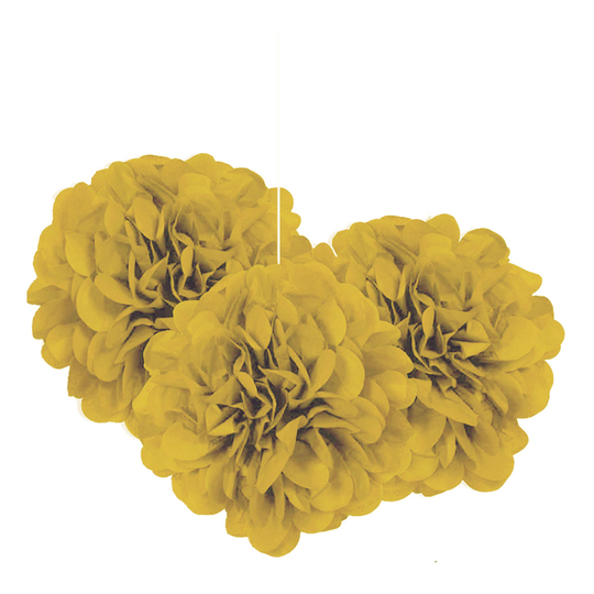 Pom Pom Mini Khaki Hängande Dekoration - 3-pack