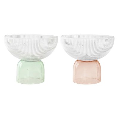 Bordsdekoration DKD Home Decor Glas Orange Grön (22 x 22 x 19 cm) (2 antal)