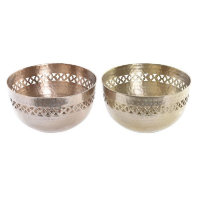 Bordsdekoration DKD Home Decor Gyllene Koppar Aluminium Arab (21 x 21 x 11 cm) (2 antal)