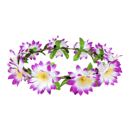 Hårband med Blommor Lila - One size