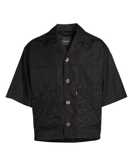 Kortärmad overshirt monogram svart
