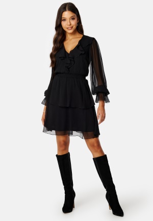 BUBBLEROOM Cheyenne Frill dress Black 46